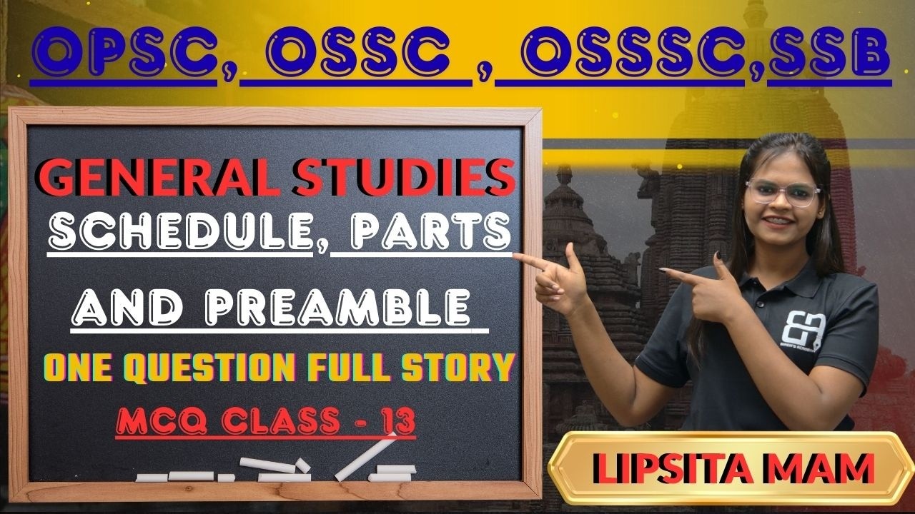 MCQ on Schedule, Parts & Preamble of Indian Constitution | Polity | By Lipsita Mam