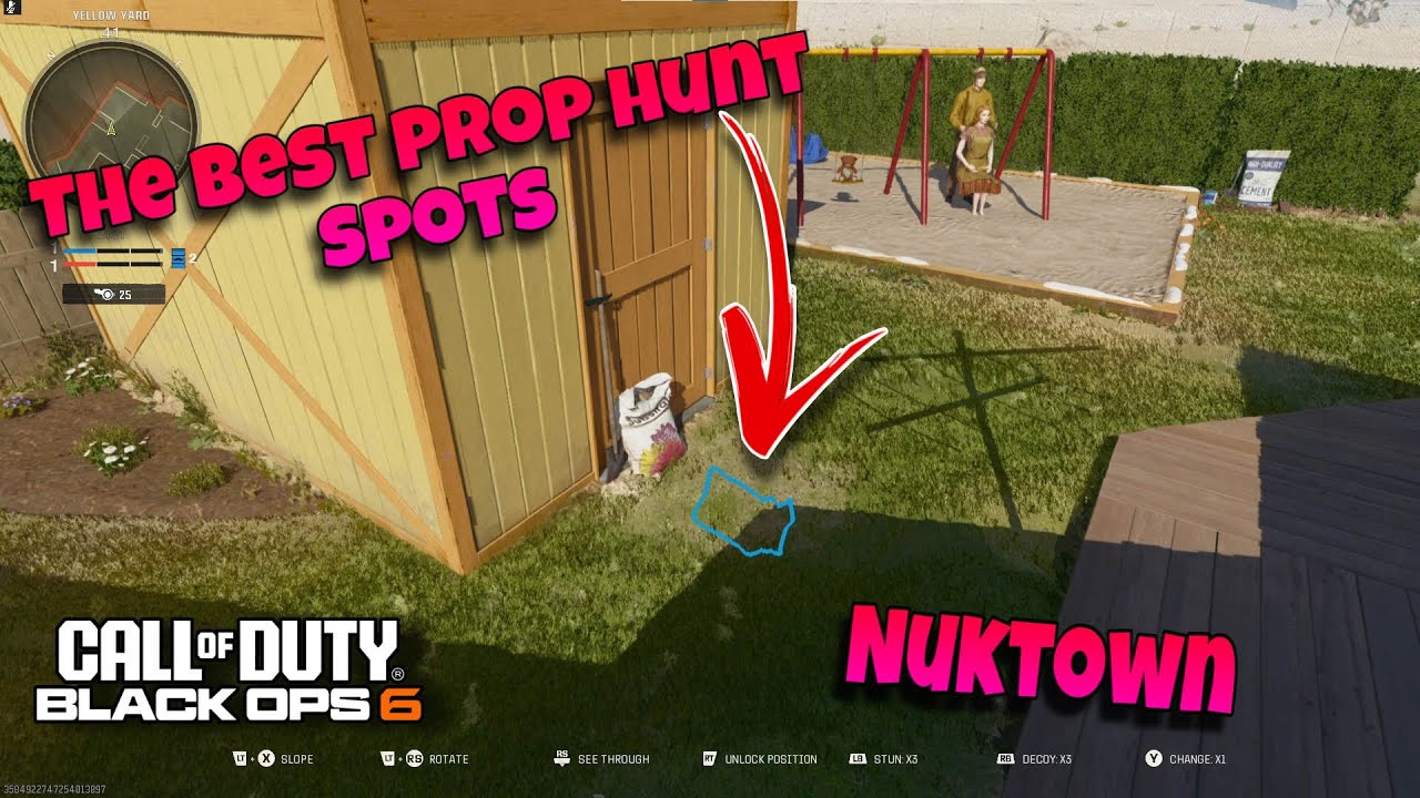 BO6 PROP HUNT: All *BEST* Working Glitch & Spots on Prop Hunt- On NukeTown!