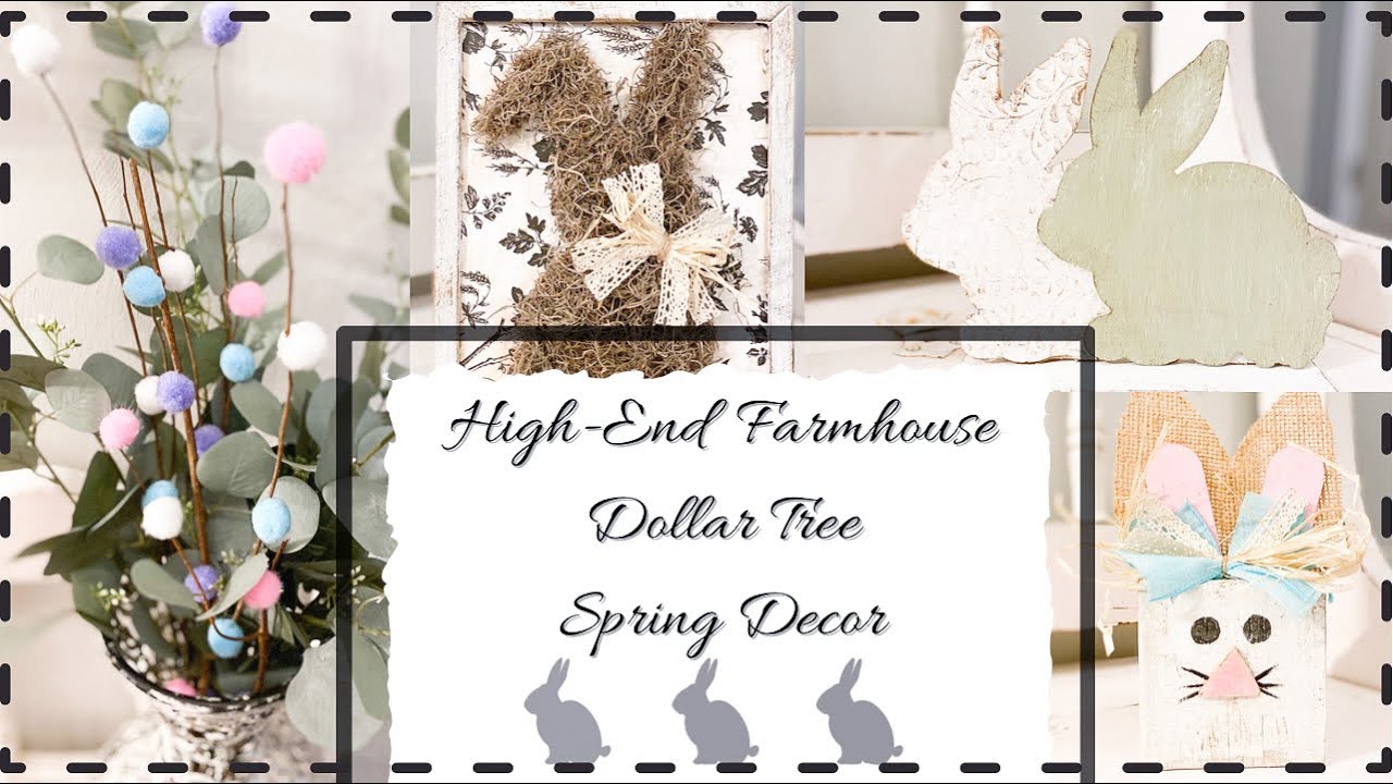 High-End Dollar Tree Farmhouse Spring/Easter Decor | Easy Dollar Tree DIYS
