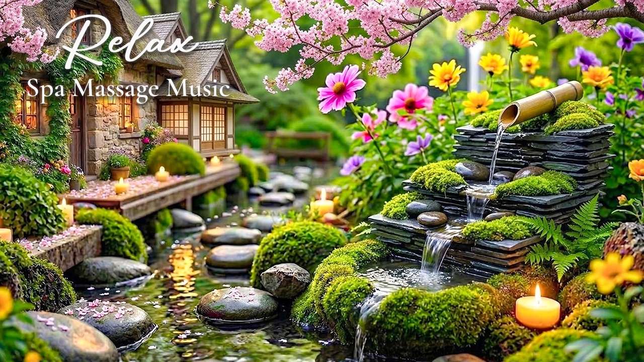 Relaxing Spa Piano + Flowing Water Sounds 🌿 Insomnia Relief, Calm Anxiety & Depression, Study Music