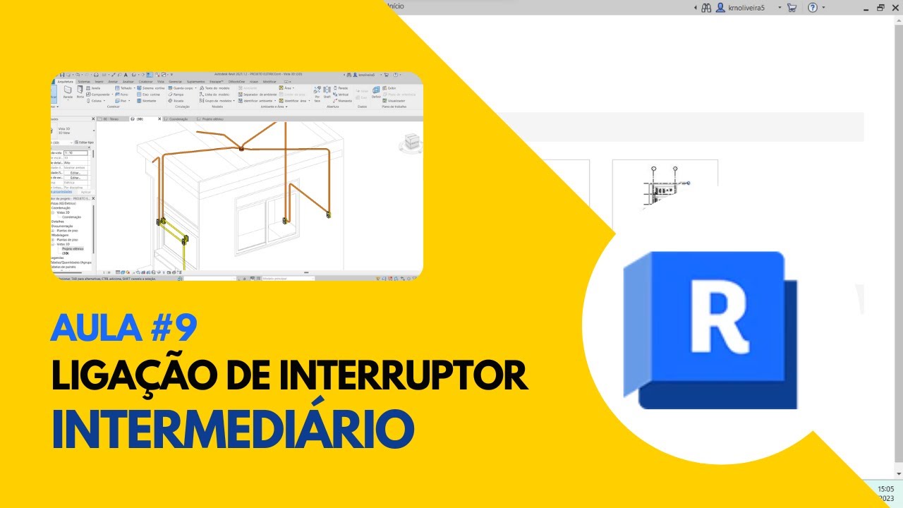 Projeto elétrico no Revit Mep #9 - Ligação de interruptor intermediário