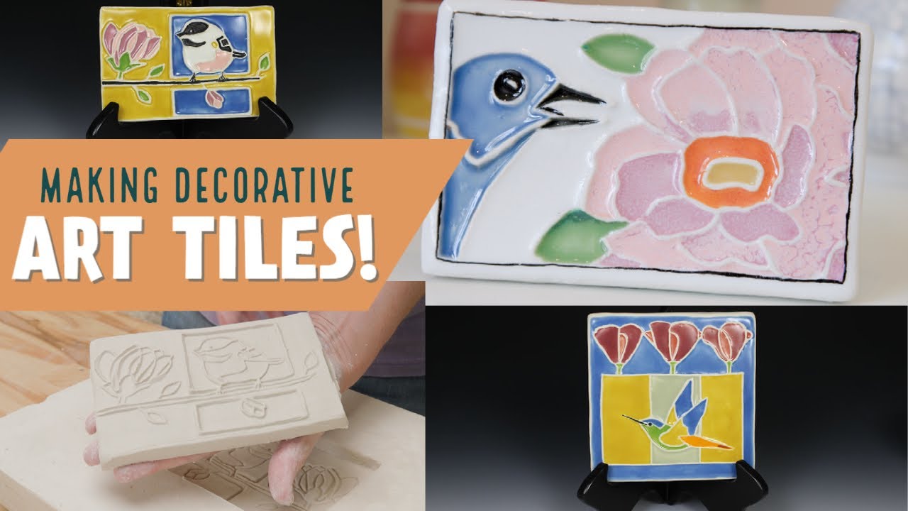 Decorative Tiles from Plaster Molds - GLAZE FLOODING TECHNIQUE!