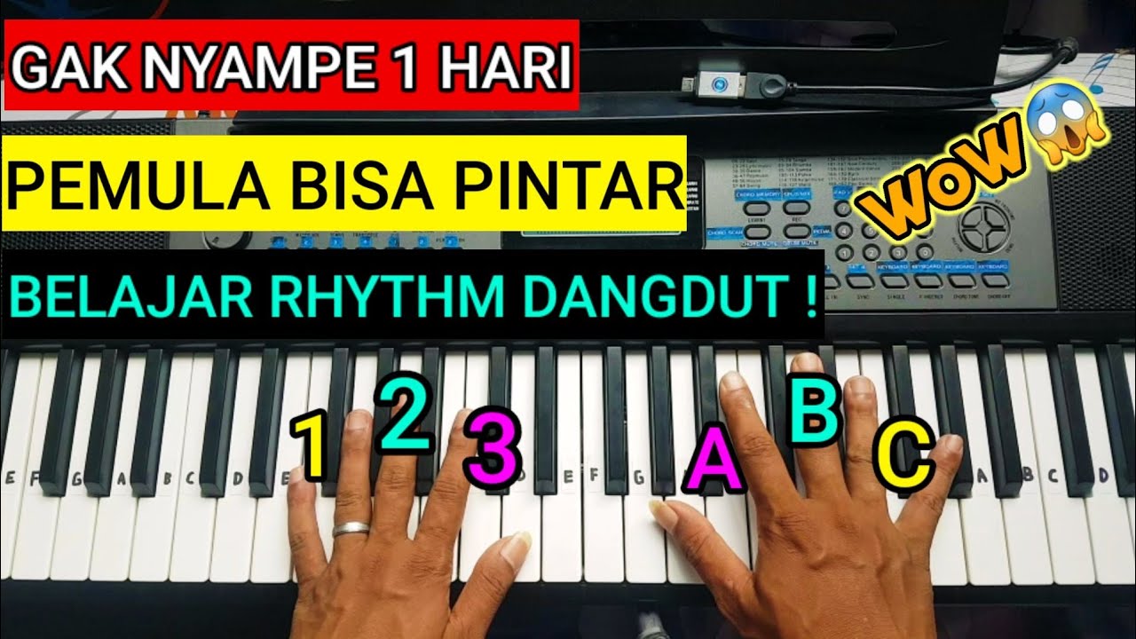 cara mudah belajar rhythm dangdut piano keyboard pemula cepat bisa !