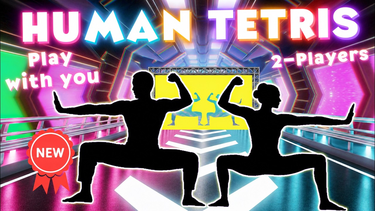 HUMAN TETRIS CO-OP | 2-Players Interactive Warm Up Game | Play with you #54