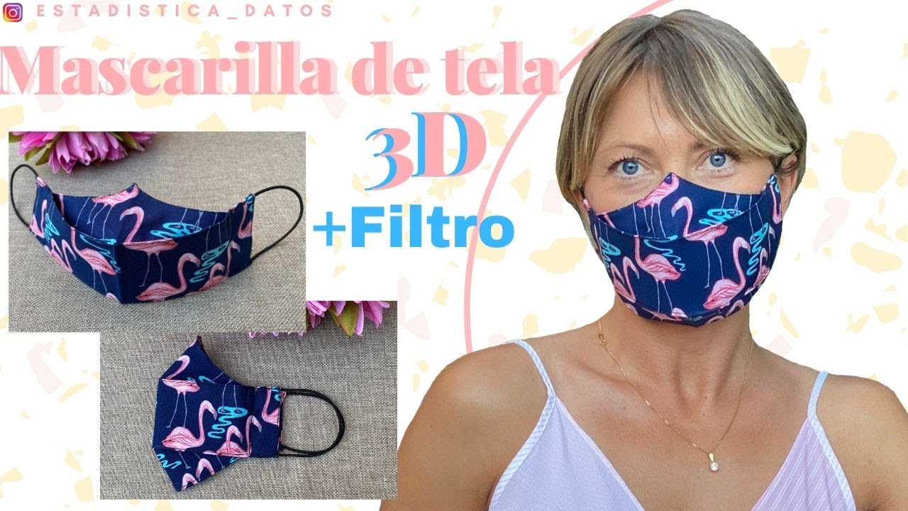 MASCARILLA 3D CON FILTRO DE TELA PELLÓN - MASK 3D WITH FILTER