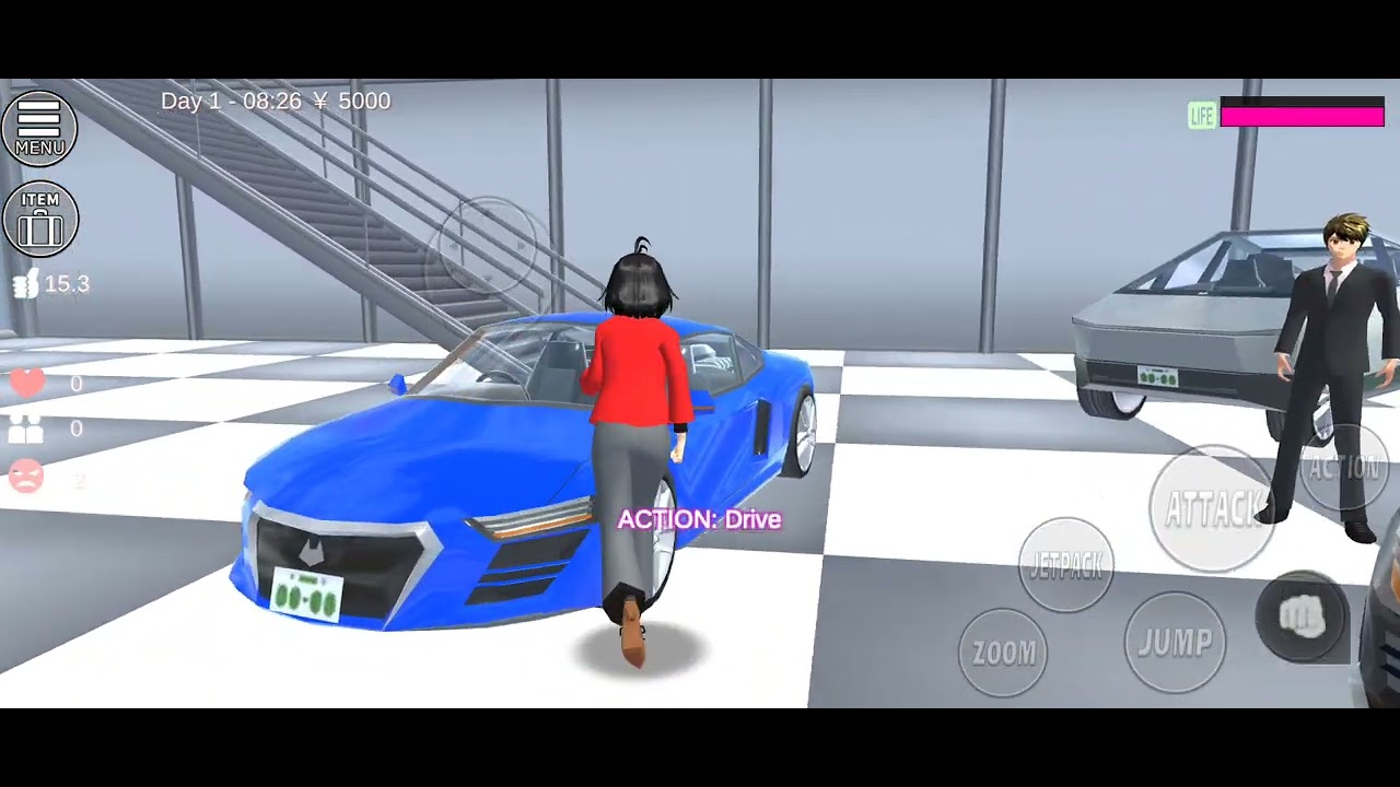 Sakura School Simulator, funny  shorts, scary short video, gaming short, animated 