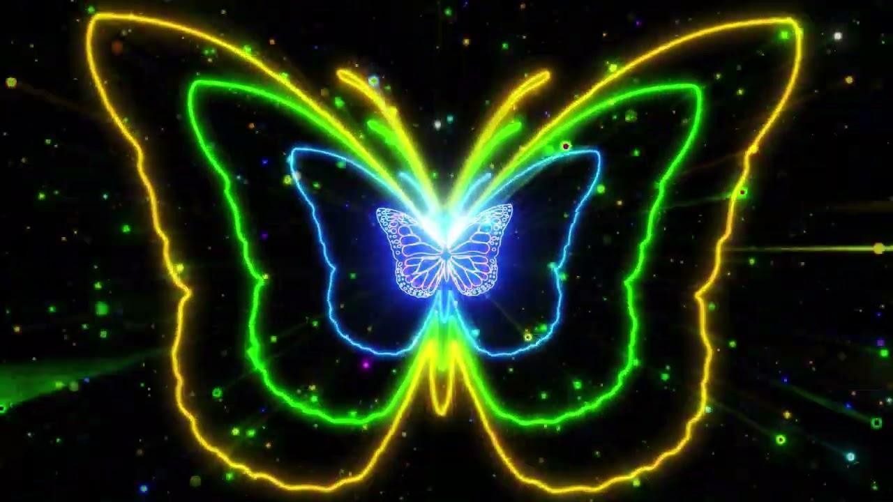 Neon Butterflies Lively Wallpaper - Vibrant Colors & Mesmerizing Glow