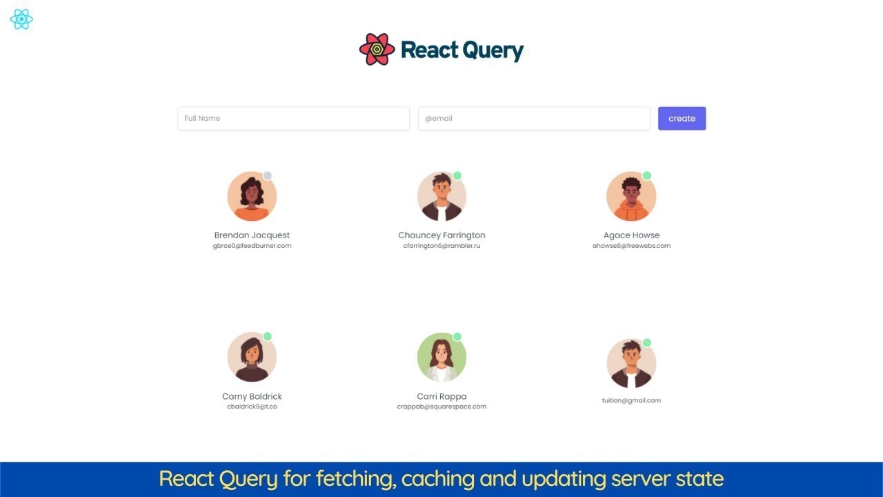 React App with React Query - Fetch Server Data