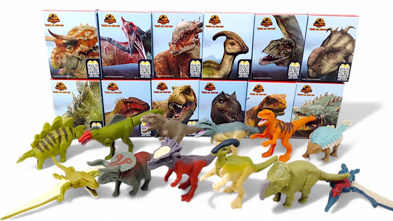 Jurassic World Chaos Theory McDonald's Cajita Feliz COLECCION COMPLETA 12 Dinosaurios Unboxing!