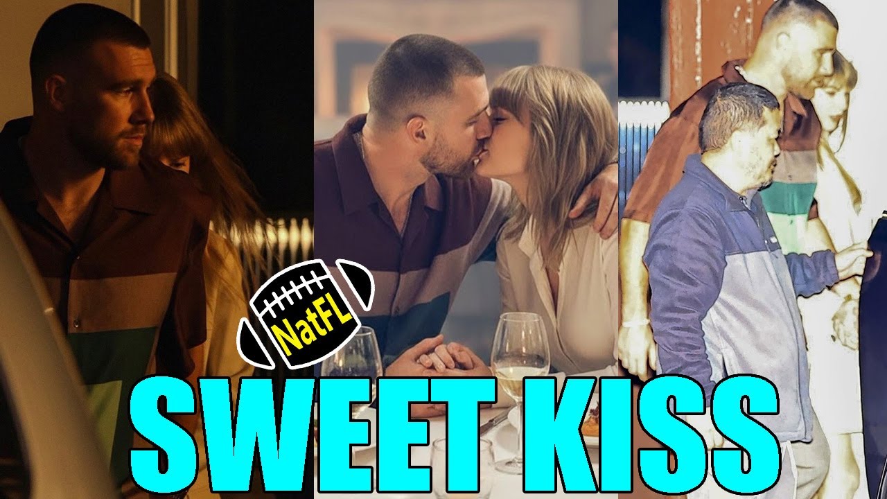 New photos! Taylor Swift hugs & kisses her fiancé Travis Kelce during romantic date night in LA.