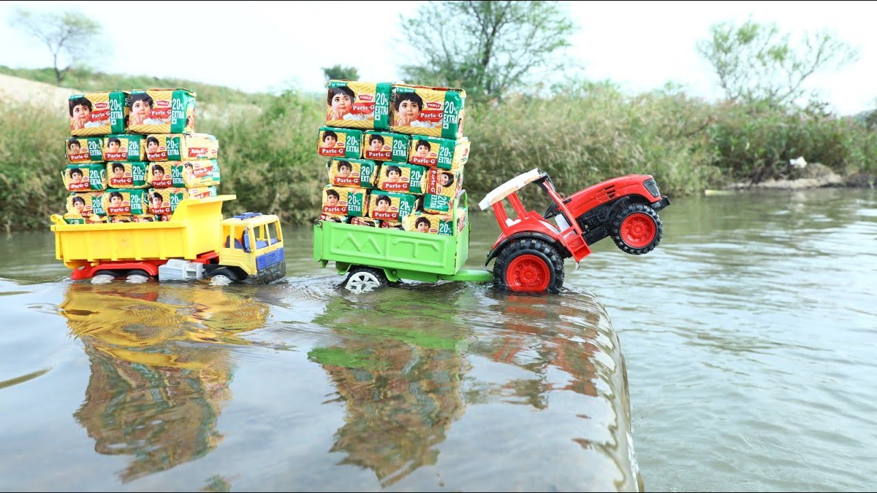 Jcb Loading PARLE-G Tata Truck | Mini Tractor | Dump Truck | Parle-g Loading | CS Toy