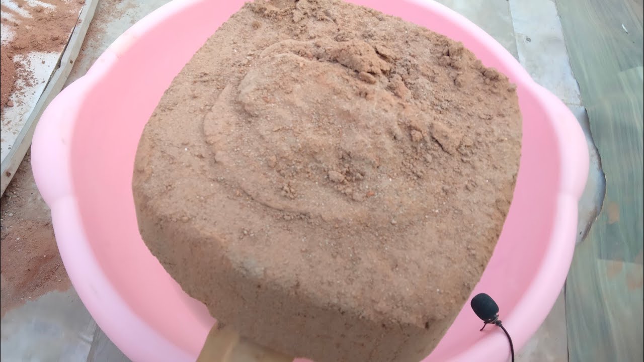 ASMR: Red sand Shapes+Chunks Crumble in Water ❣️