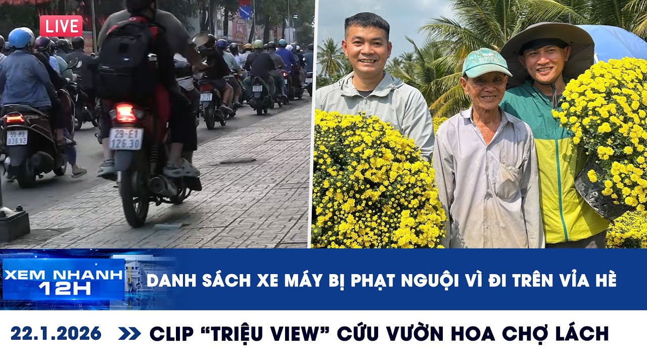 XEM NHANH 12H: Danh sách xe máy bị phạt nguội vì đi trên vỉa hè | Clip triệu view cứu hoa Chợ Lách