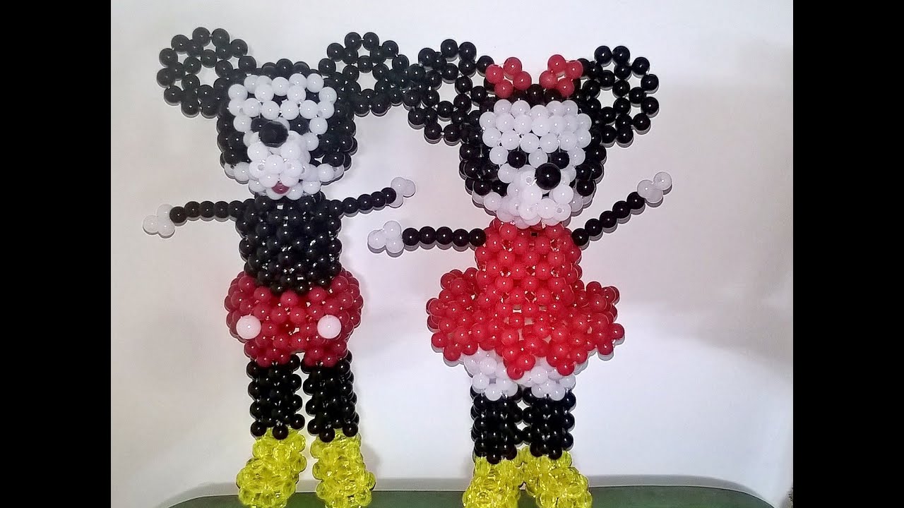 Cómo hacer un Mickey Mouse con perlas o cuentas Parte 1
