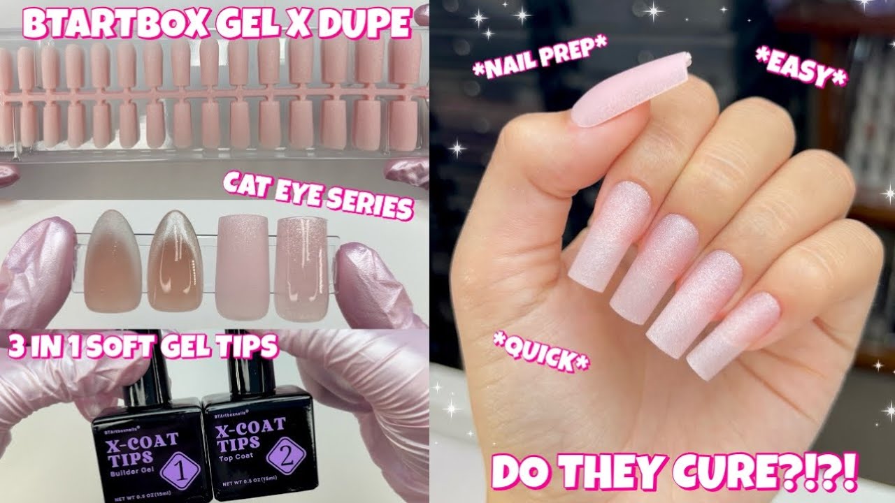TRYING BTARTBOX CAT EYE SERIES 3 IN 1 SOFT GEL NAIL TIPS | GEL X DUPE | QUICK & EASY NAILS AT HOME