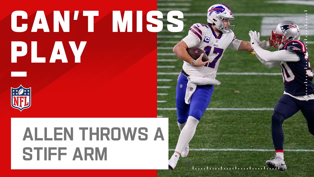 Josh Allen Does His Best Derrick Henry Stiff Arm Attempt
