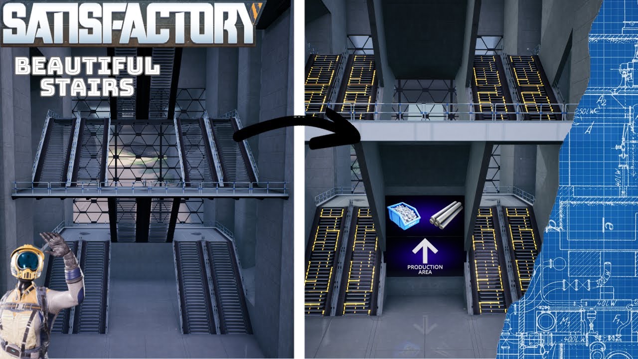Beautiful Stairs - Satisfactory Tips! #satisfactory