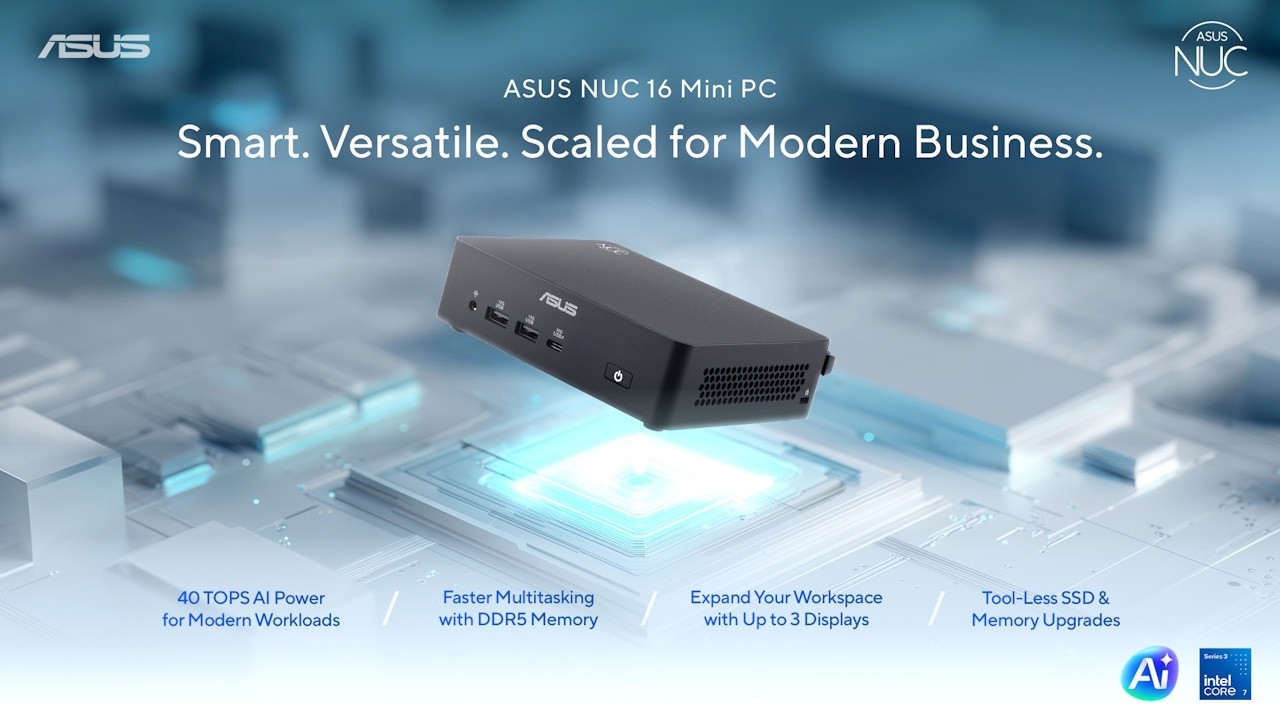 ASUS NUC 16 Mini PC - Smart. Versatile. Scaled for Modern Business | ASUS
