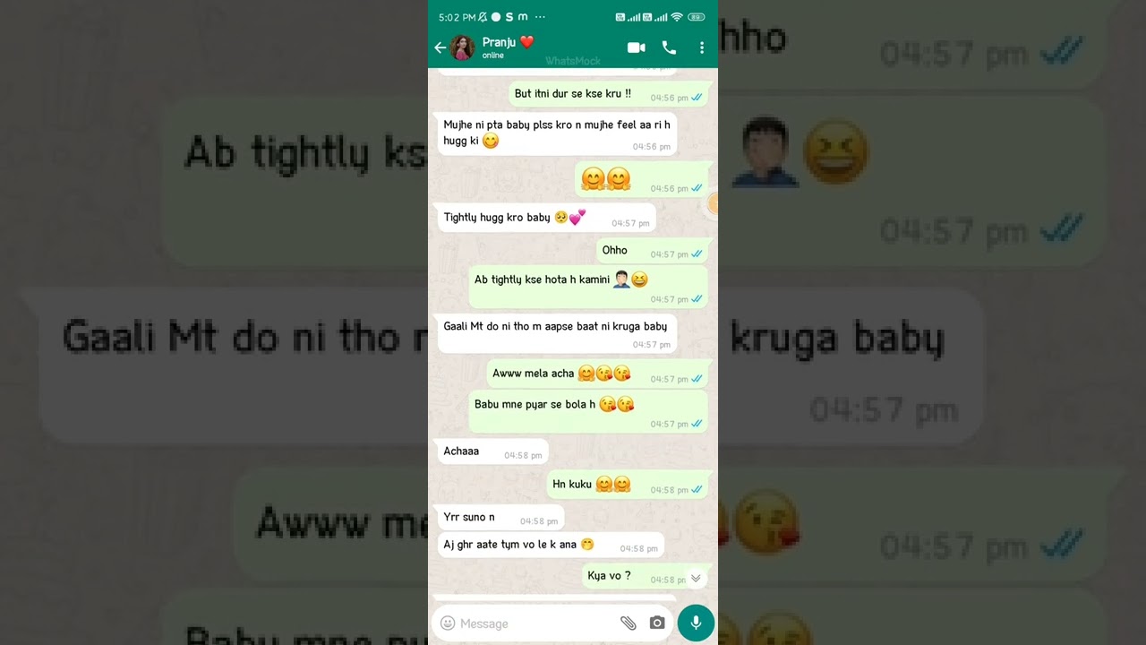 Husband and Wife Funny and Romantic WhatsApp Chat 🤭🤭😘😘 #romantic #husband #wife #love #subscribe