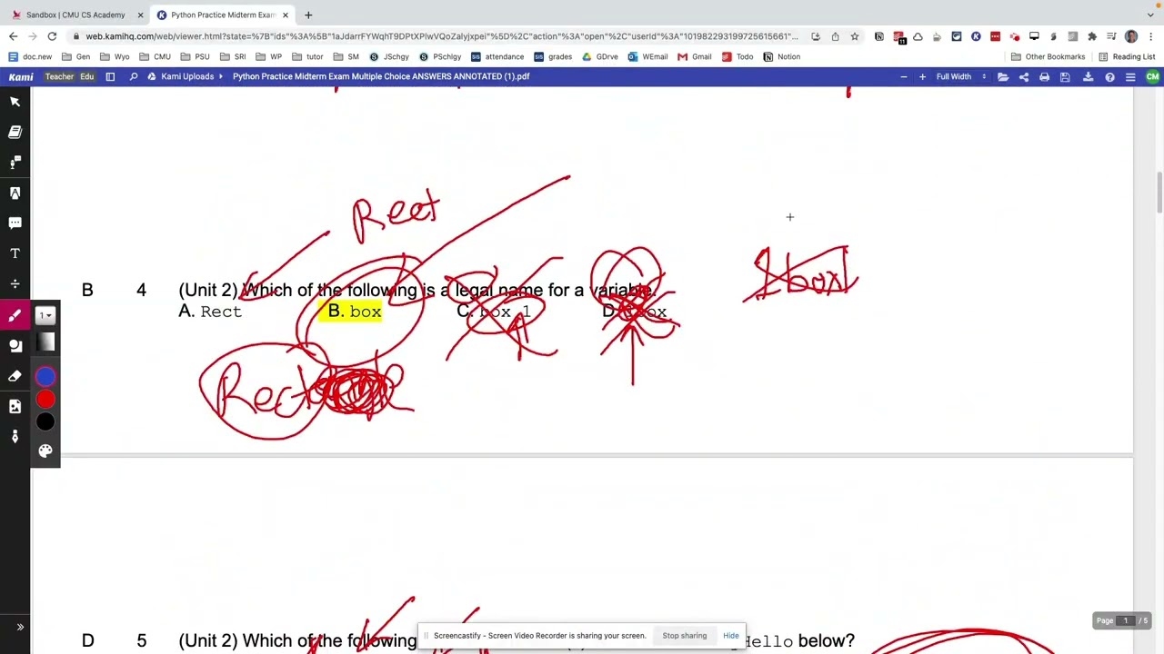 Python Midterm Answers Video
