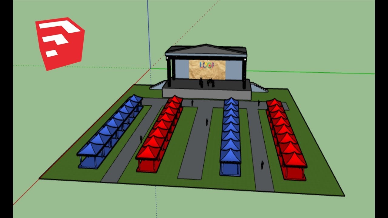 Desain Area Event Sketchup Timelapse