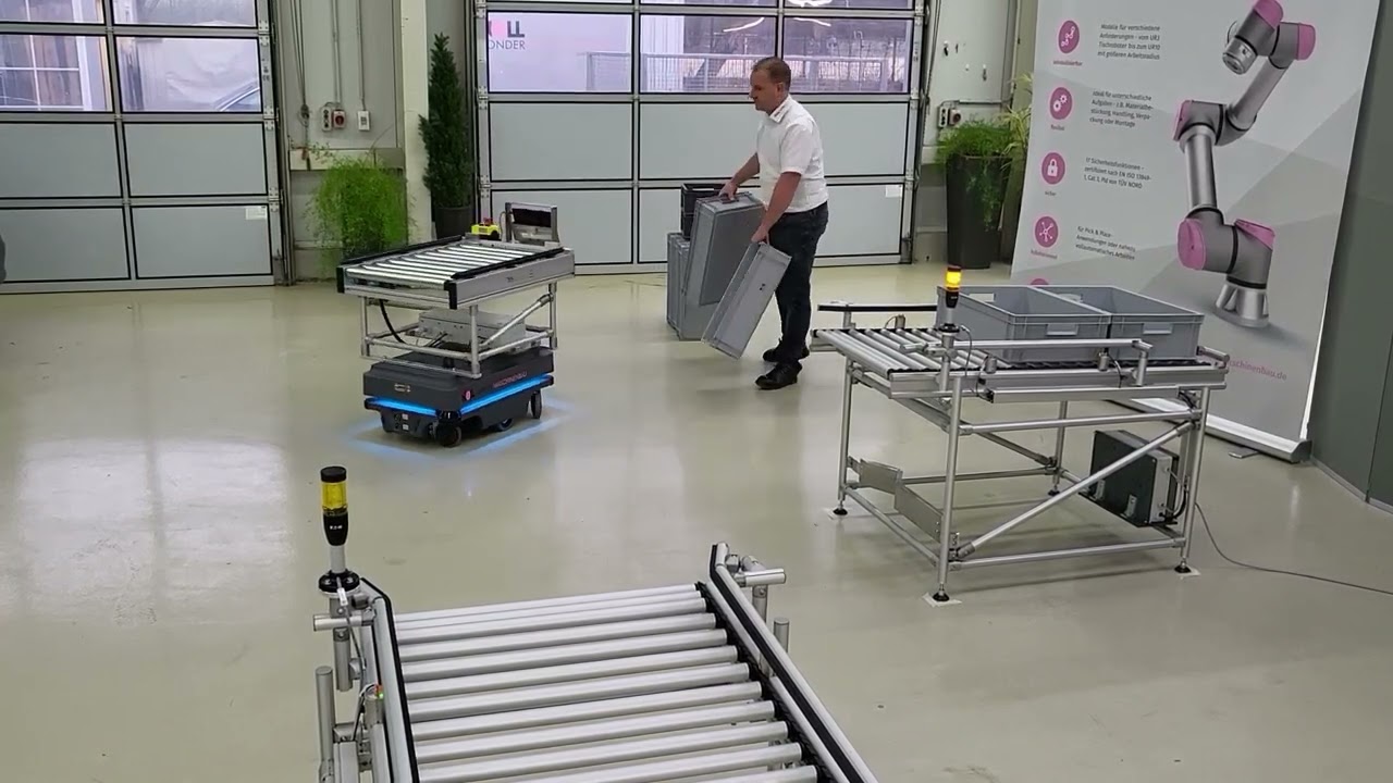 KLT-Transport mit AMR der Fa. Mobile industrial Robots