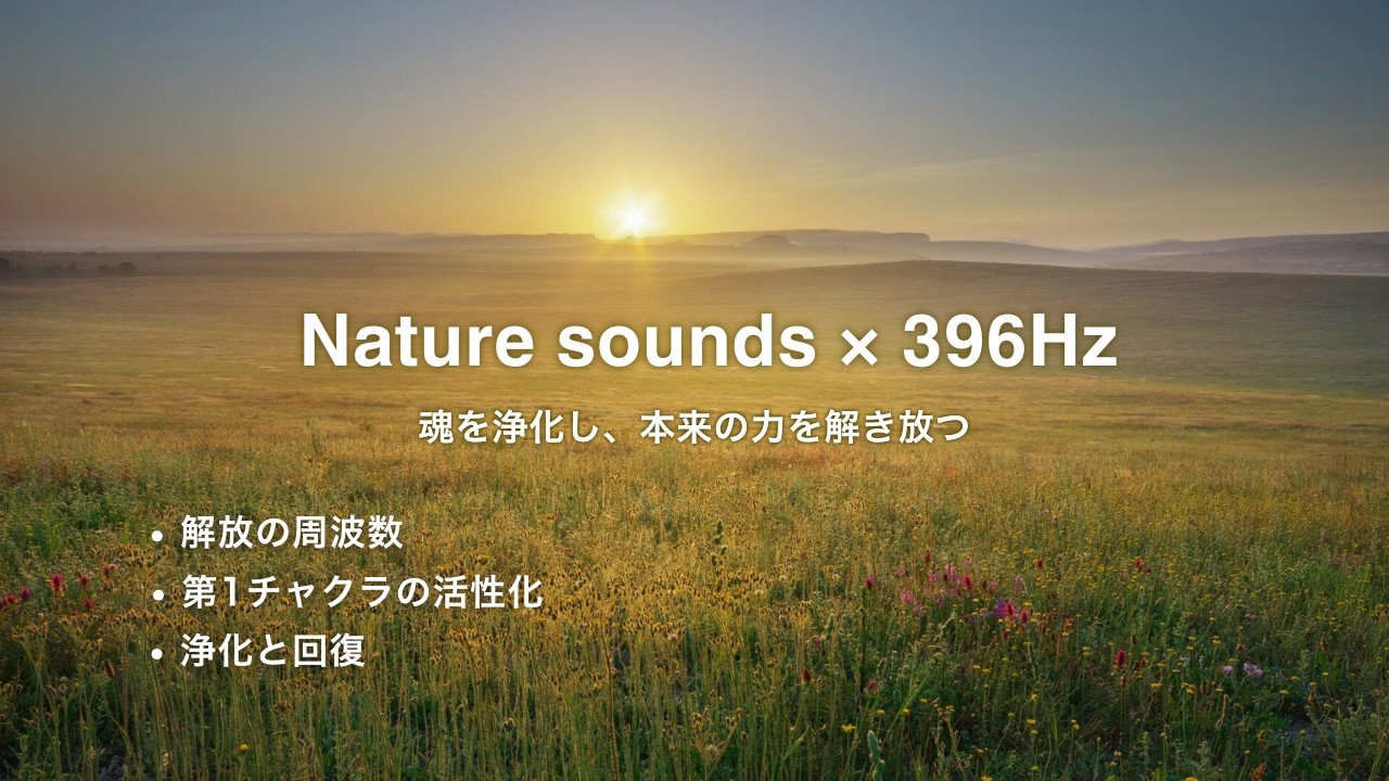 【魂の浄化 396Hz】心身を回復させ、本来の力を開花させる