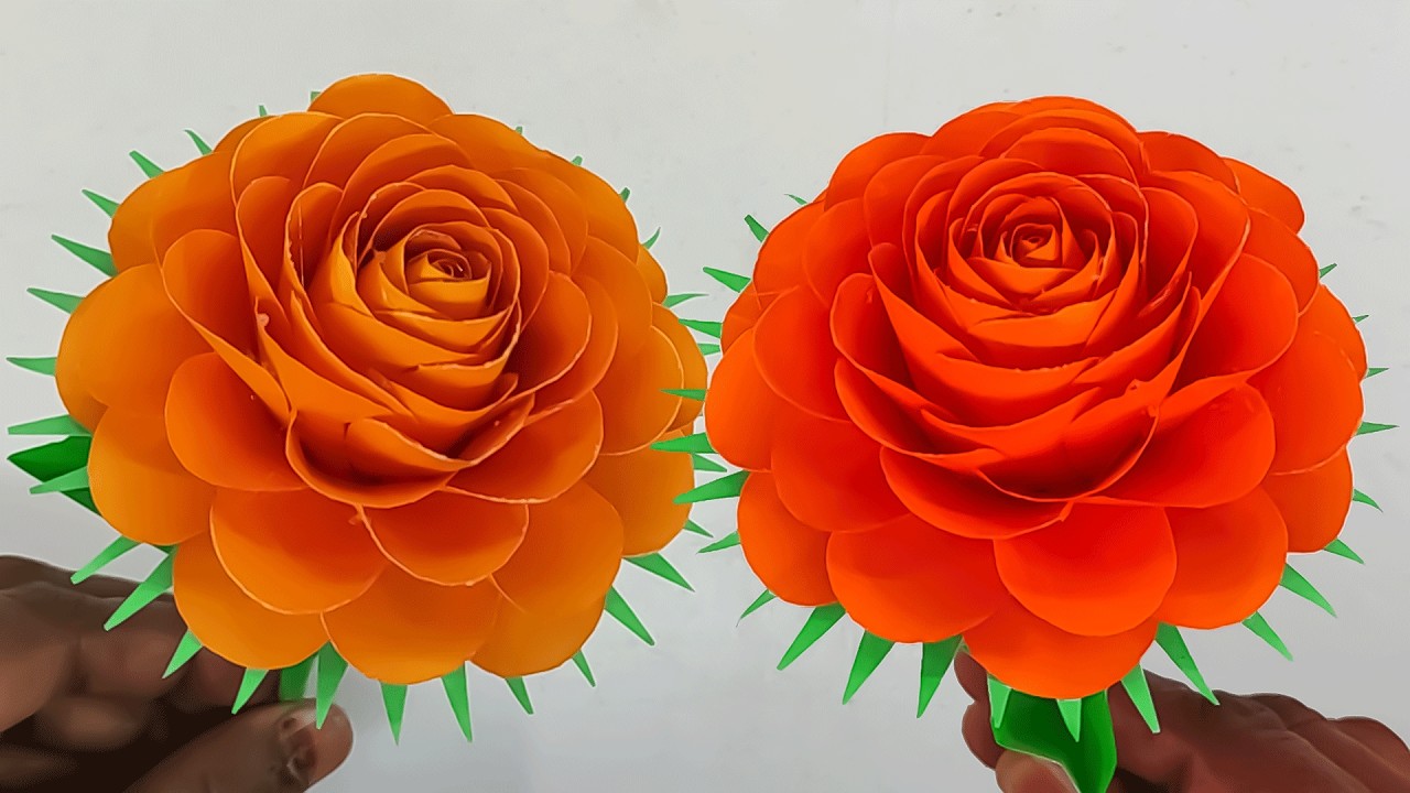 Paper Rose Flower Making | Amazing Paper Rose Flower | DIY Rose Flowers | Home Decoration