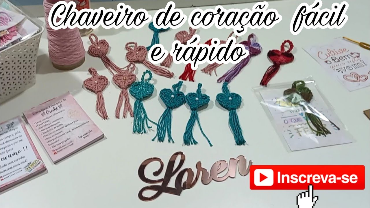 Mimos para as clientes /aula do chaveiro de coração  com tassel