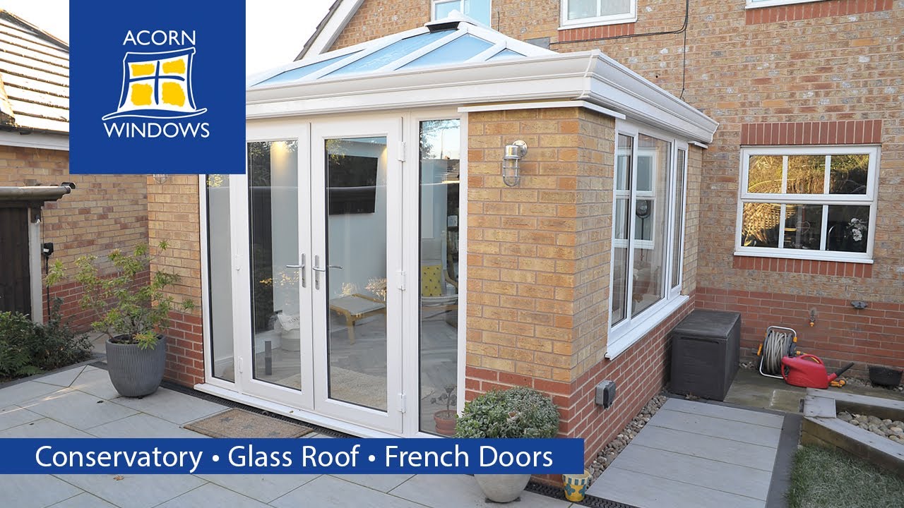 Conservatory with Glass Roof, French Doors and Vertical Radiator in Stapleford Nottingham