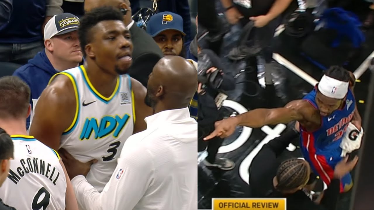 Isaiah Stewart CRAZY FIGHT & THROWS Thomas Bryant to ground in WILD FIGHT & TAUNTS HIM walking out!