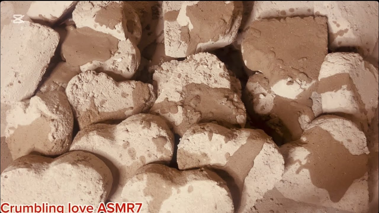 Crispy crunchy dry heart full of paste crumbling relaxing best ASMR.