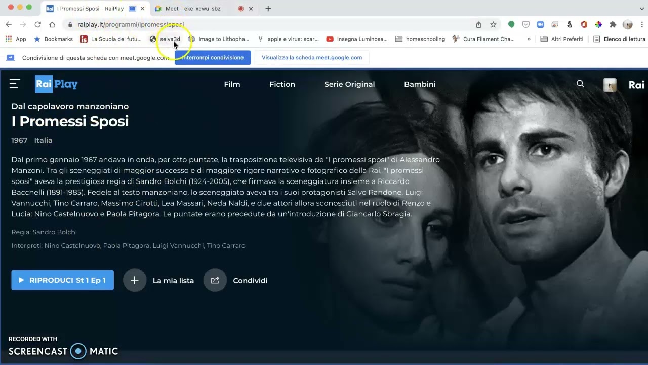 Condividere un film RaiPlay in GoogleMeet