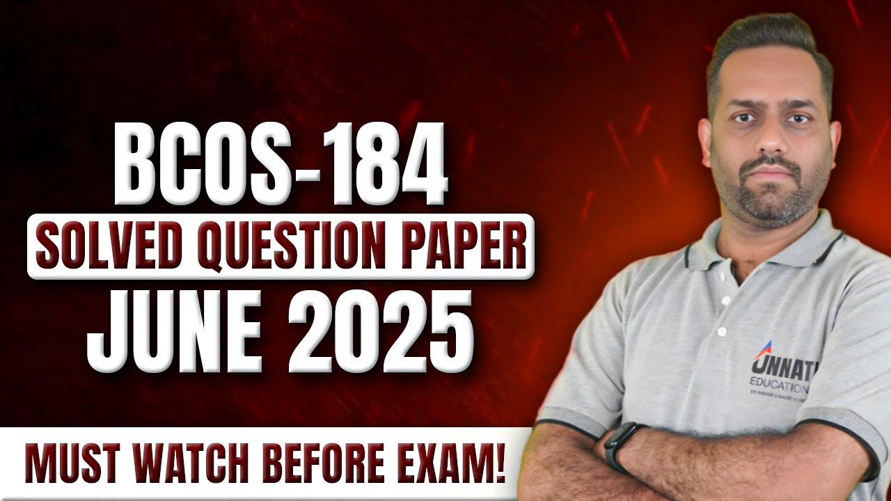bcos 184 question paper June 2025 bcos 184 question paper solution now out