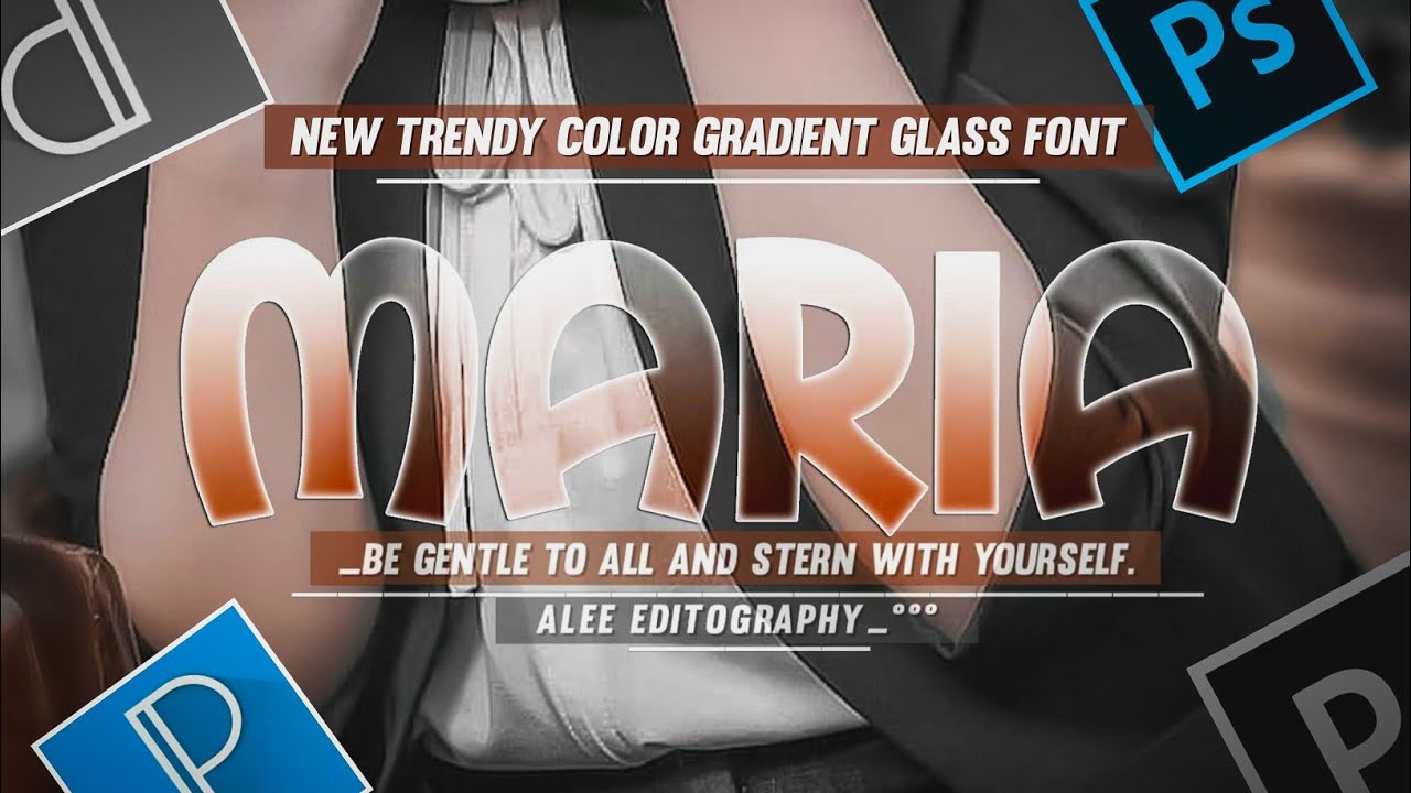 Make dis Trendy color Gradient Glass Font on android using Photopea. @Alee Creation