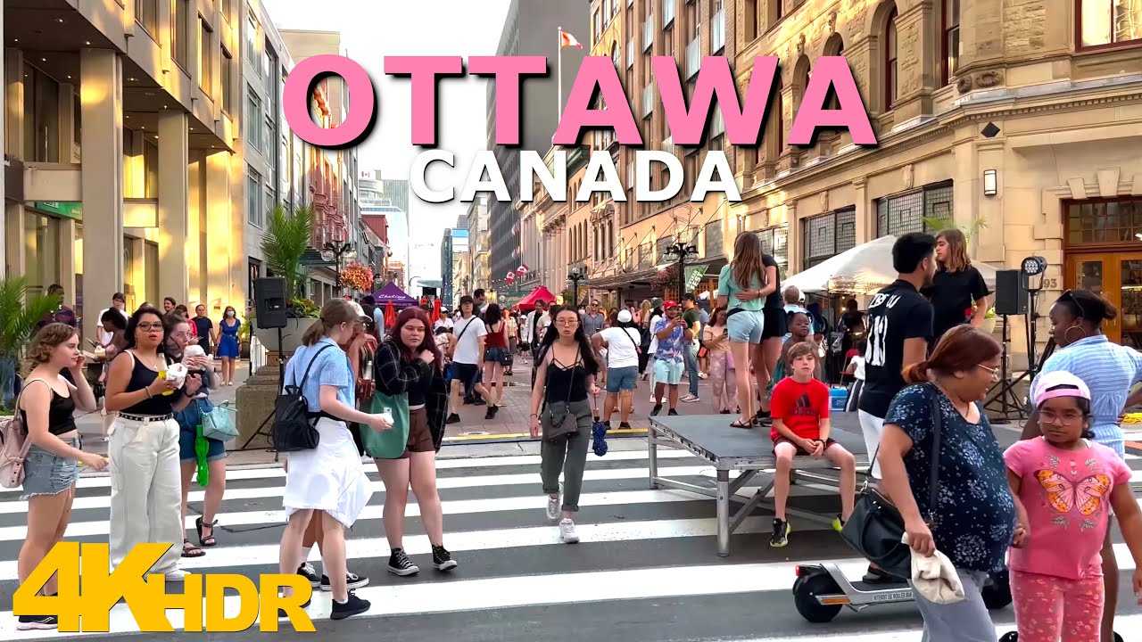 Ottawa Canada 🇨🇦 Saturday Walking Tour in Downtown & Byward Market 4K UHD 60 fps (HDR)