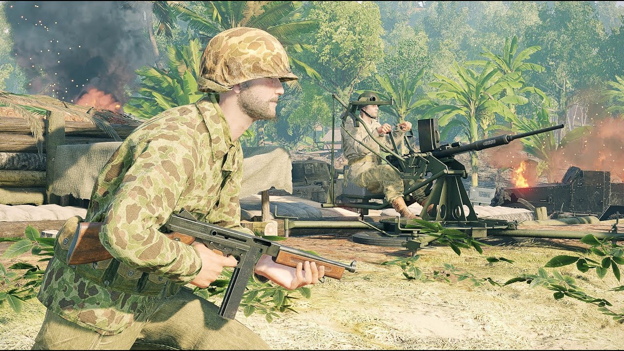 U.S Forces vs Japanese Forces - Gavutu - Pacific War [1440p 60FPS] Enlisted