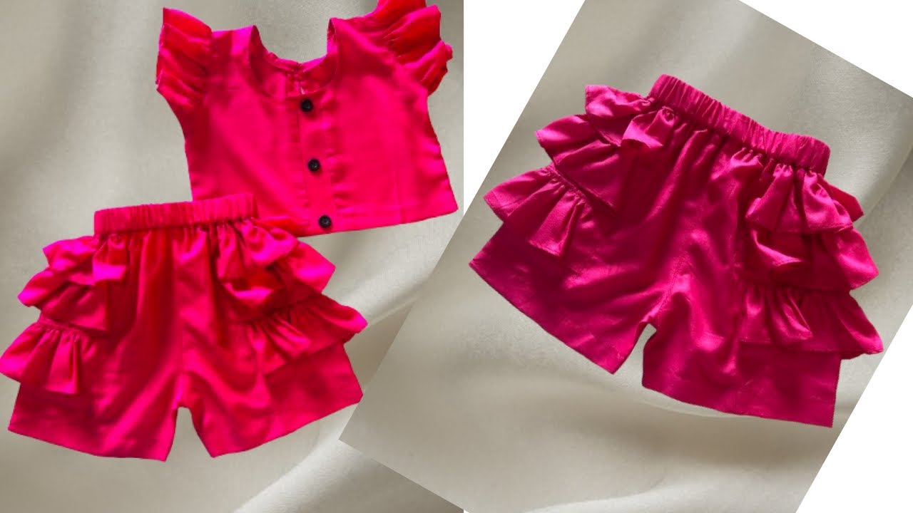 Kids top with layer shorts cutting and stitching