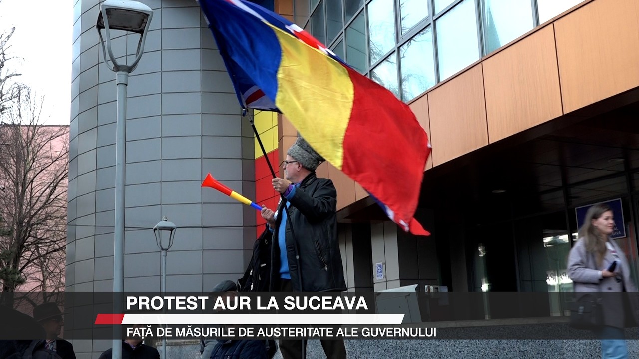 Protest AUR la Suceava față de măsurile de austeritate ale Guvernului