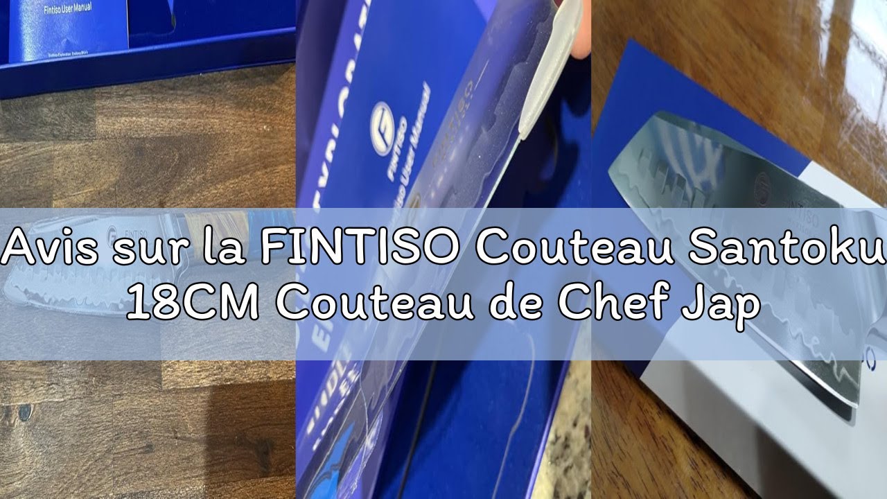 Avis sur la FINTISO Couteau Santoku 18CM Couteau de Chef Japonais Ultra Tranchant, Noyau en Acier en