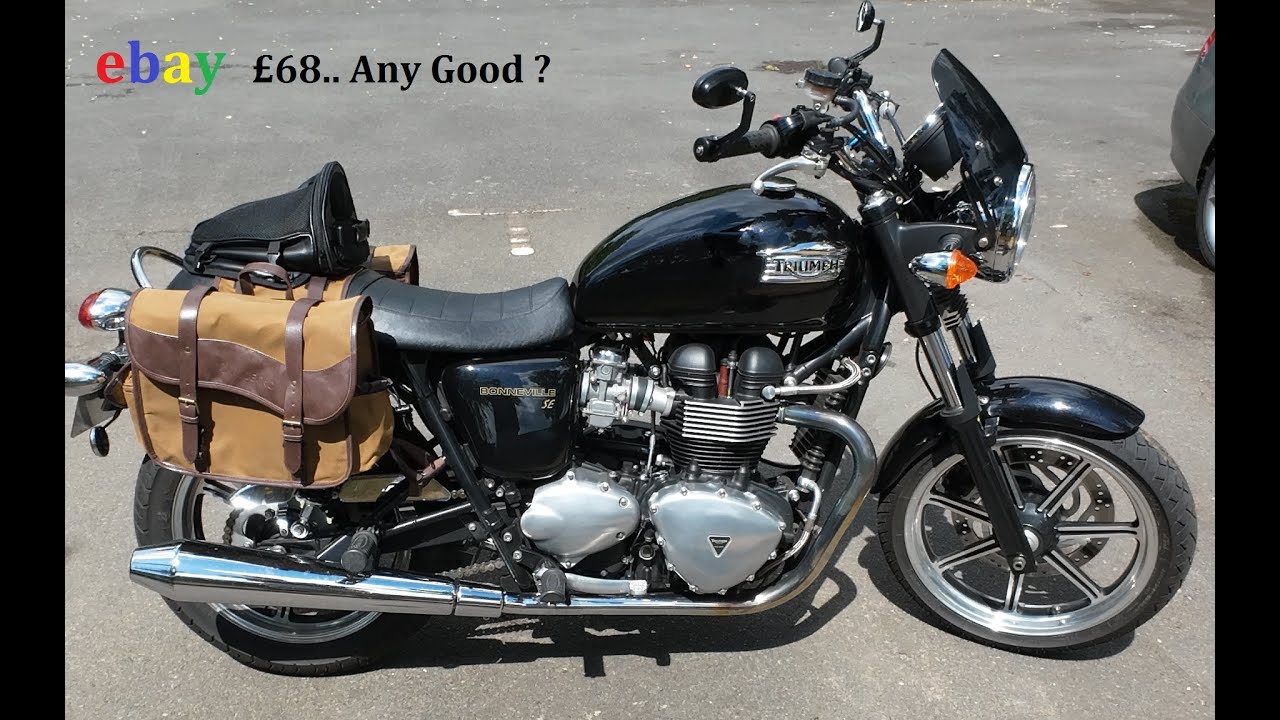 Triumph Bonneville - Gets new  NICECNC Waxed Canvas Saddlebags / Panniers - First fit and review