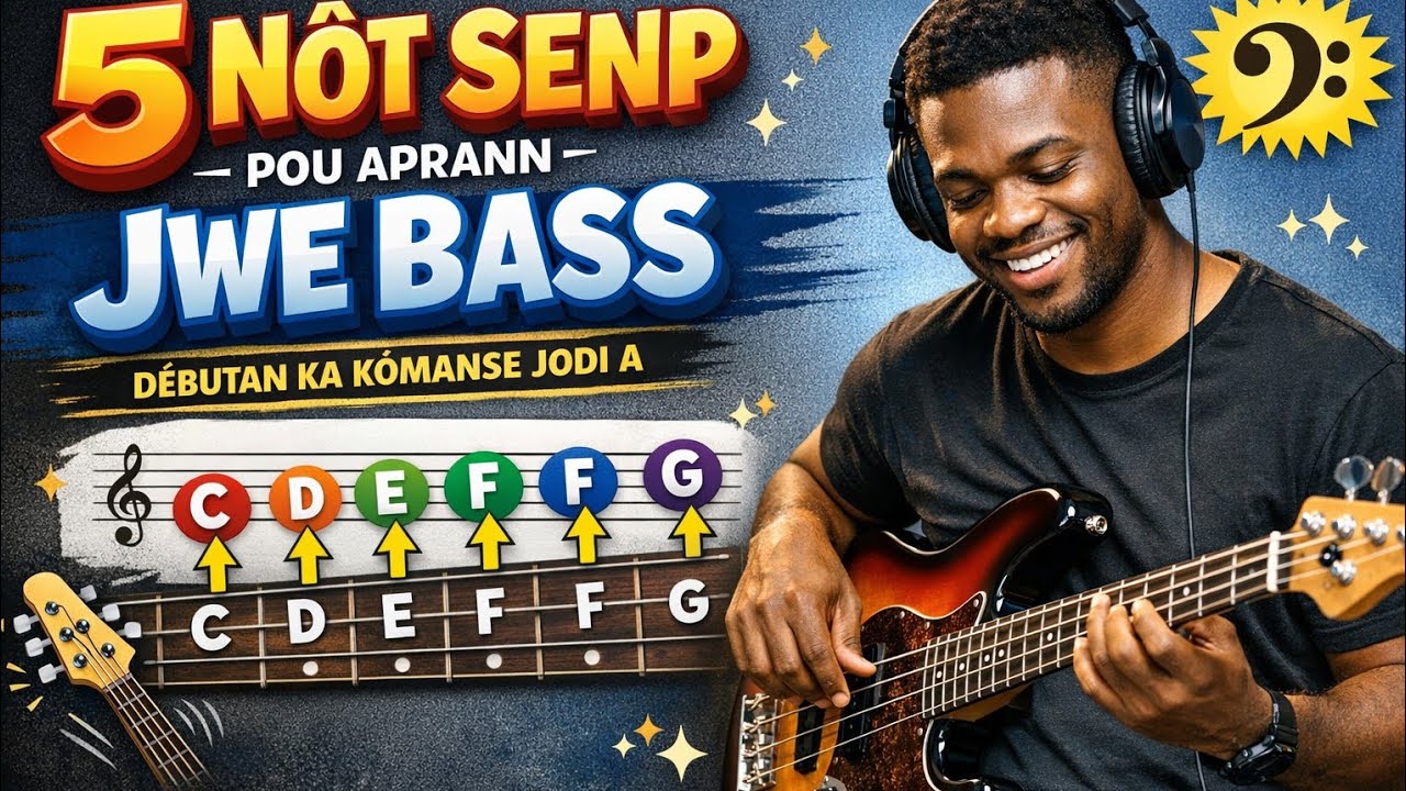 Yon Metòd Senp E Facil Pou Aprann Jwe Bass Ak 5 Nòt