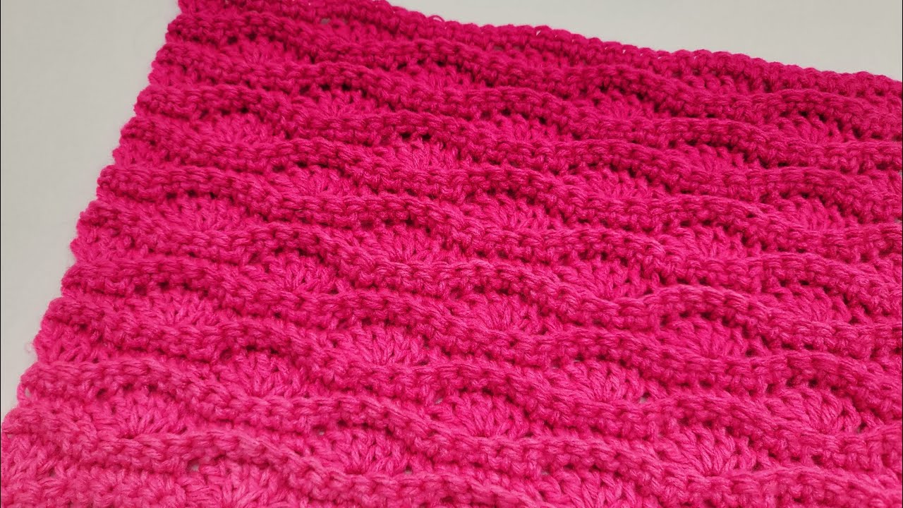 EASY Crochet Stitch Blankets And Scarfs Stitch Tutorial 🧶🧣 / Ridged Waves Stitch