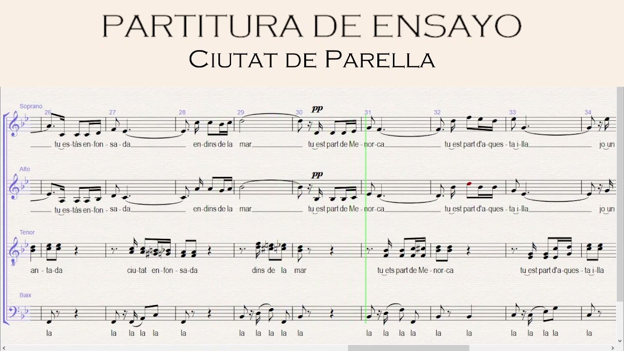 Ciutat de Parella - partitura de ensayo tenor 1
