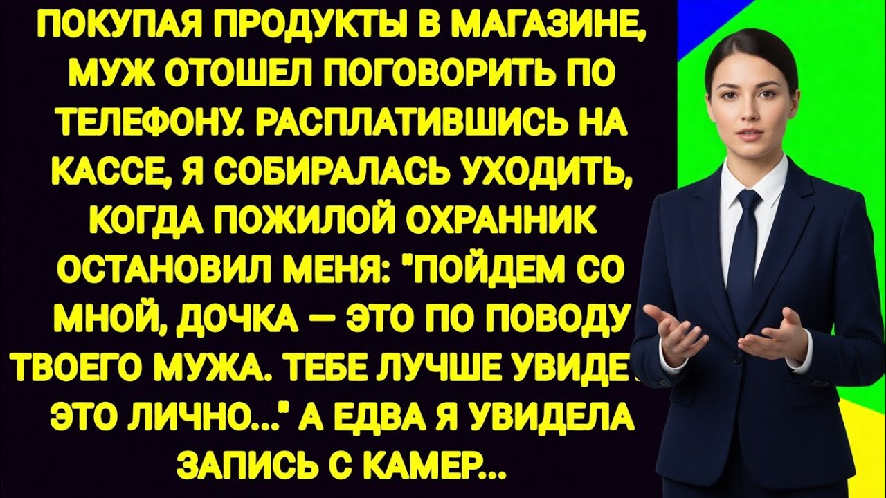 Охранник в магазине остановил меня у кассы и прошептал: «Если это ваш муж — идите за мной» —
