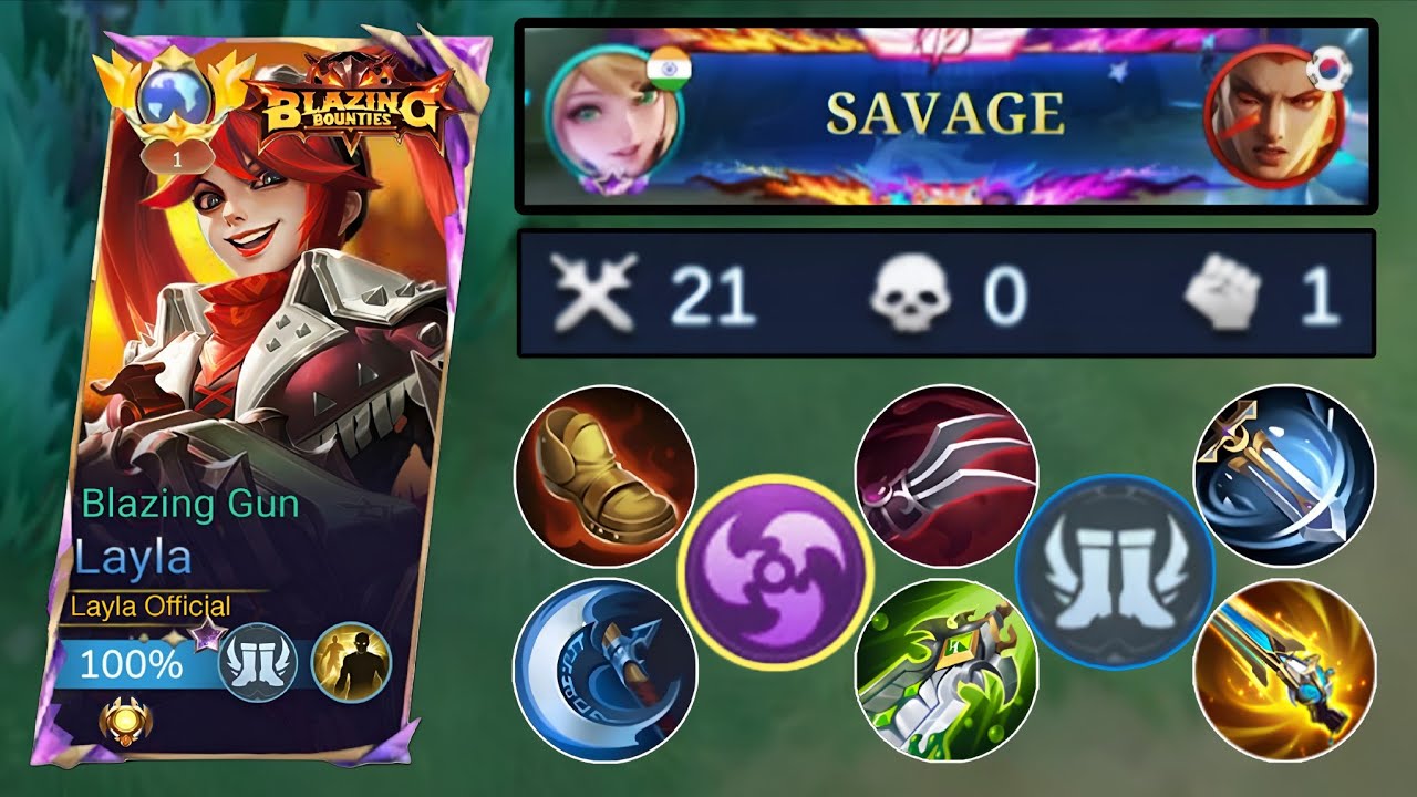 SAVAGE!! LAYLA SOLO HIGH RANK MATCH NEW BROKEN DAMAGE BUILD! - MLBB