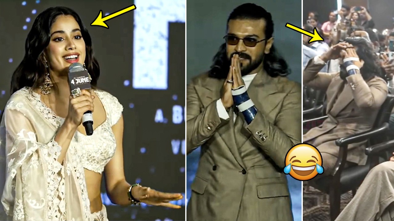 Janhvi Kapoor Fun Speech @ PEDDI Delhi Press Conference | Ram Charan | Buchi Babu Sana  | Divyenndu