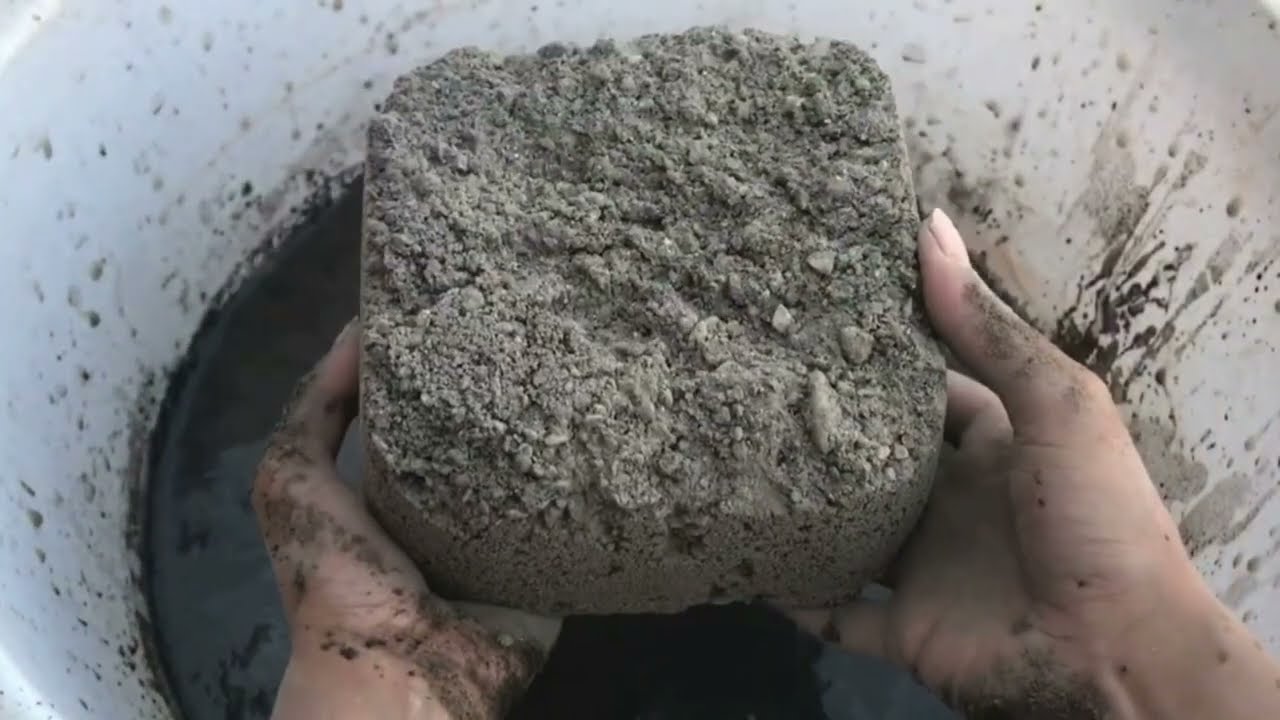 Gritty charcoal dry floor &water crumbling satisfying crumbling