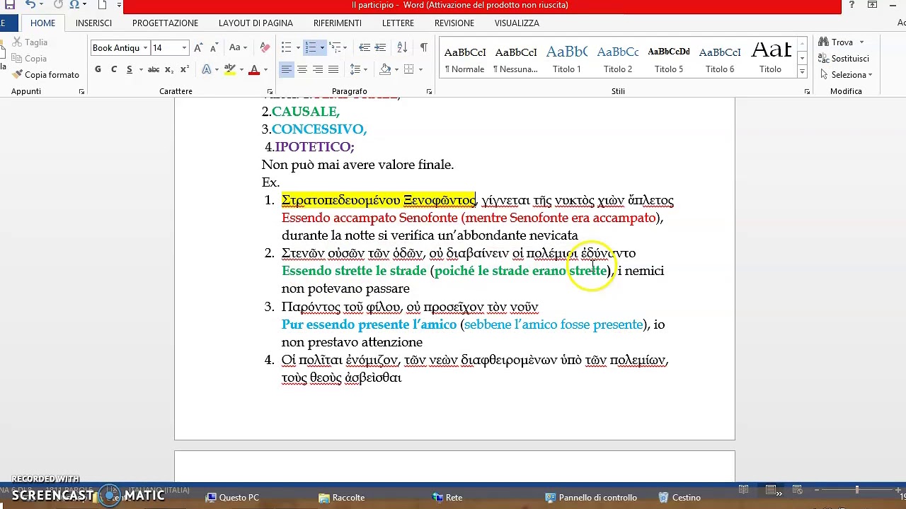 Il genitivo assoluto in greco