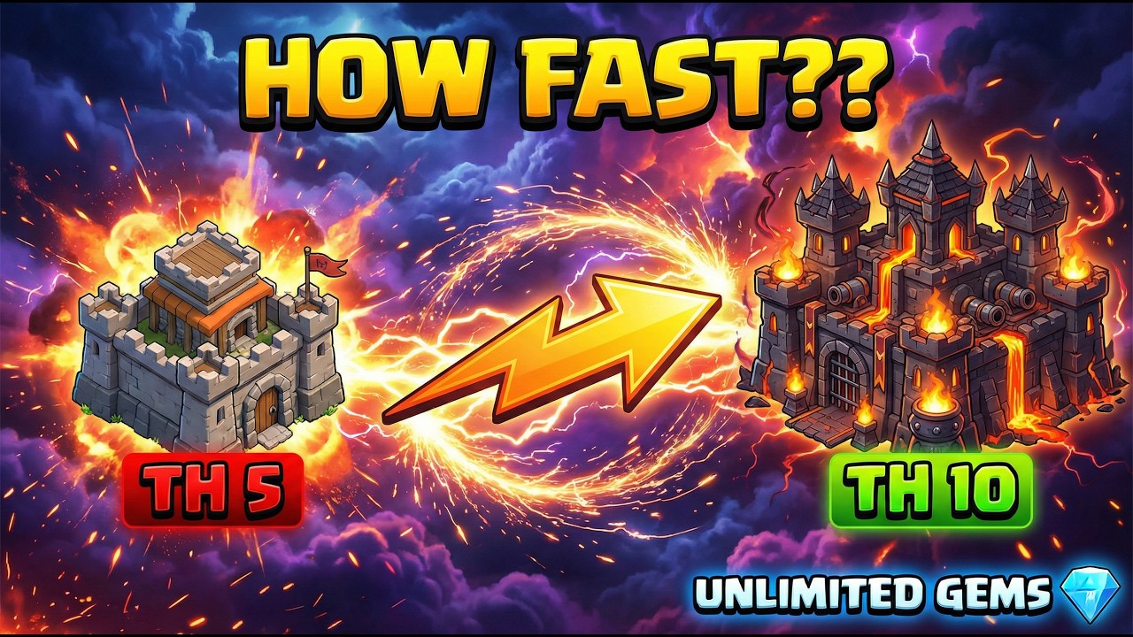 I Used UNLIMITED GEMS to Speedrun TH5 to TH10! 💎
